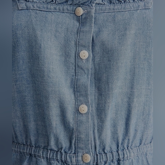 NWOT MADEWELL Chambray Ruffle-Sleeve Peplum Top S - Picture 3 of 11